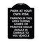 Signmission Parking in This Area During Games or Practices Could Result in Damage to Your Vehicle, BW-1824-23436 A-DES-BW-1824-23436 - alternate 1